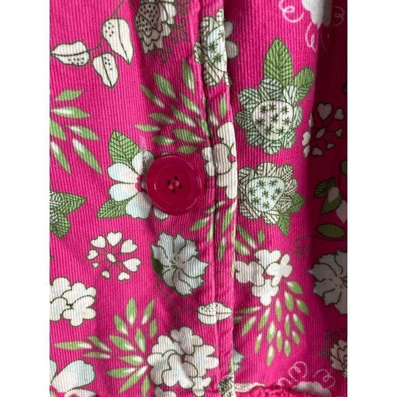 Penelope Mack Pink Floral Corduroy Pea Coat with Faux Fur Trim 6x - Picture 6 of 7